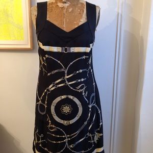 Silk J. McLaughlin dress equestrian print dress  Size 6